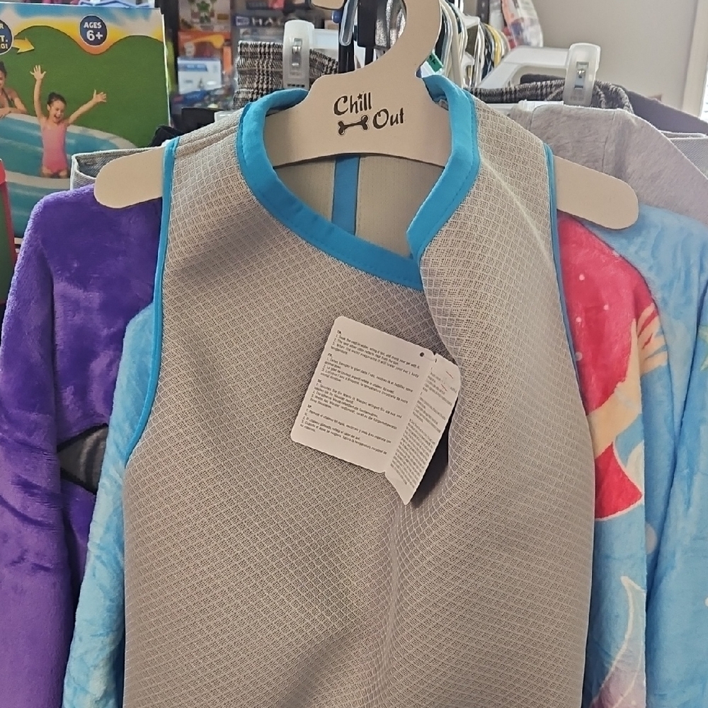 Gray and Blue Dog Vest